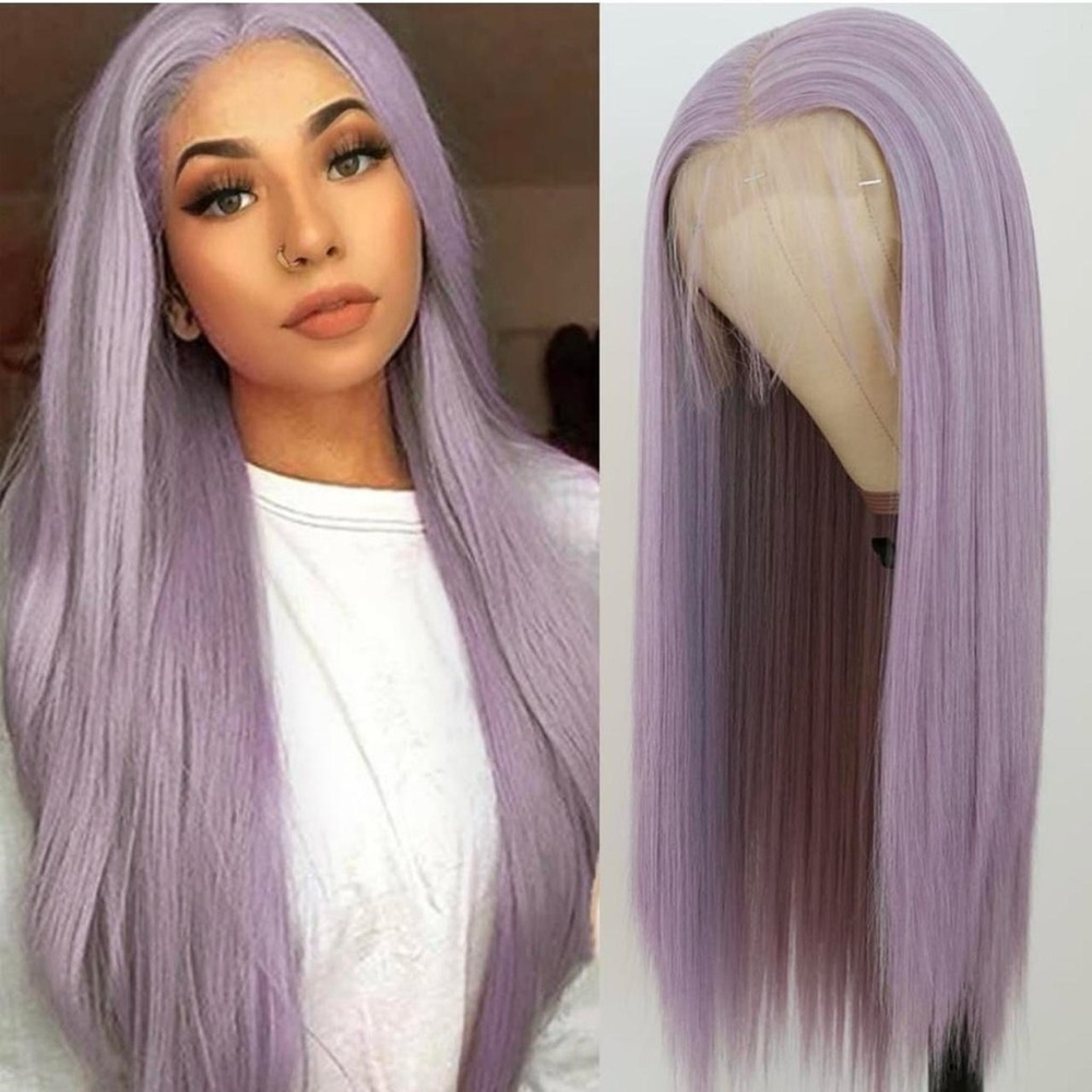 Lace front pastel purple wig